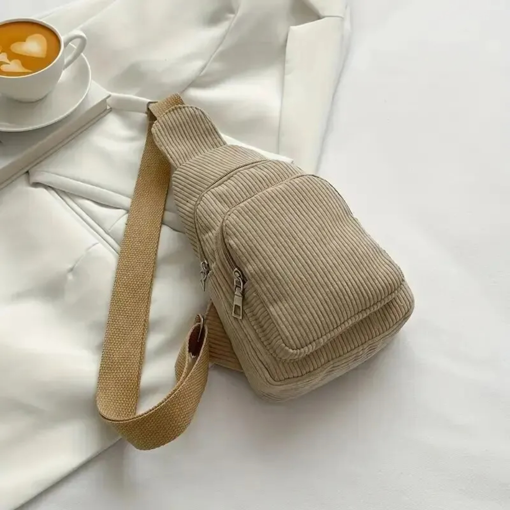 Sling Backpack Shoulder - Vintage Cord Umhängetasche Retro Brust Sling