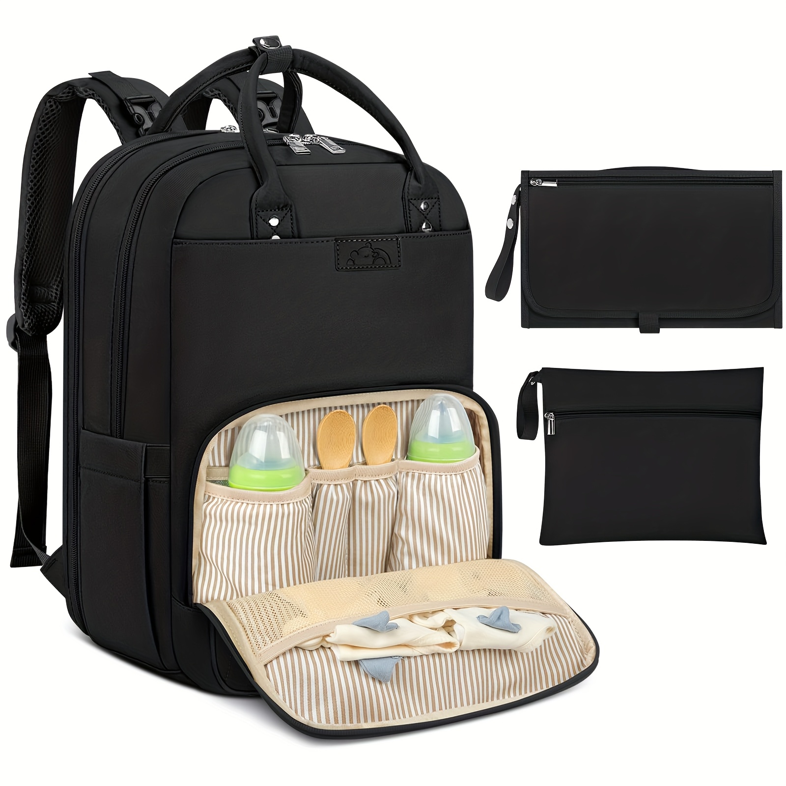 Backpack Diaper Bag - NEWHEY Wickeltasche, Rucksack mit tragbarer Wickelunterlage,